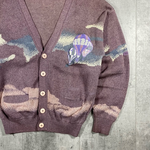 90s Vintage Purple Cardigan Sweater - Picture 2 of 8